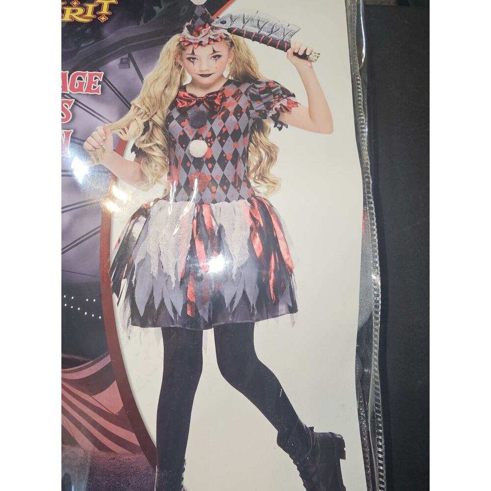 Girls Vintage Circus Clown Halloween Costume Spirit Child Size Medium 8-10 NEW